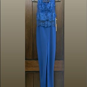 Royal Blue Sheer Top Jumpsuit